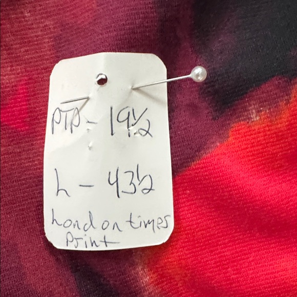 London Times Abstract Floral Sheath Dress Size 12 Red Orange Career Event - Picture 9 of 9